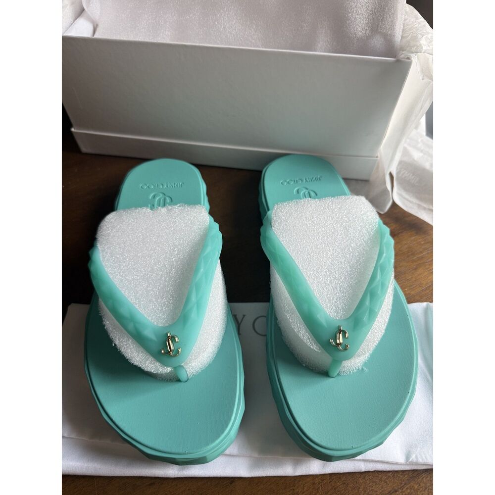 Jimmy Choo Diamond Flip Flop Malibu Platform Sandals EU 39 New in Box